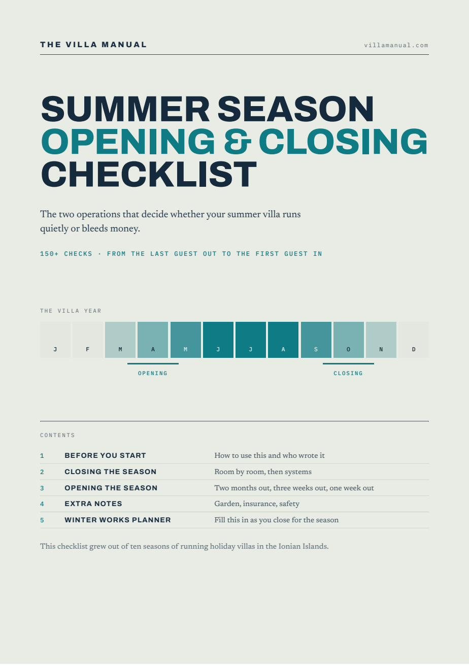 Cover of the Summer Season Opening and Closing Checklist